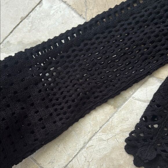 Dee Elly sz S Elegant Black Crochet Women's Top NWOT - Picture 4 of 5